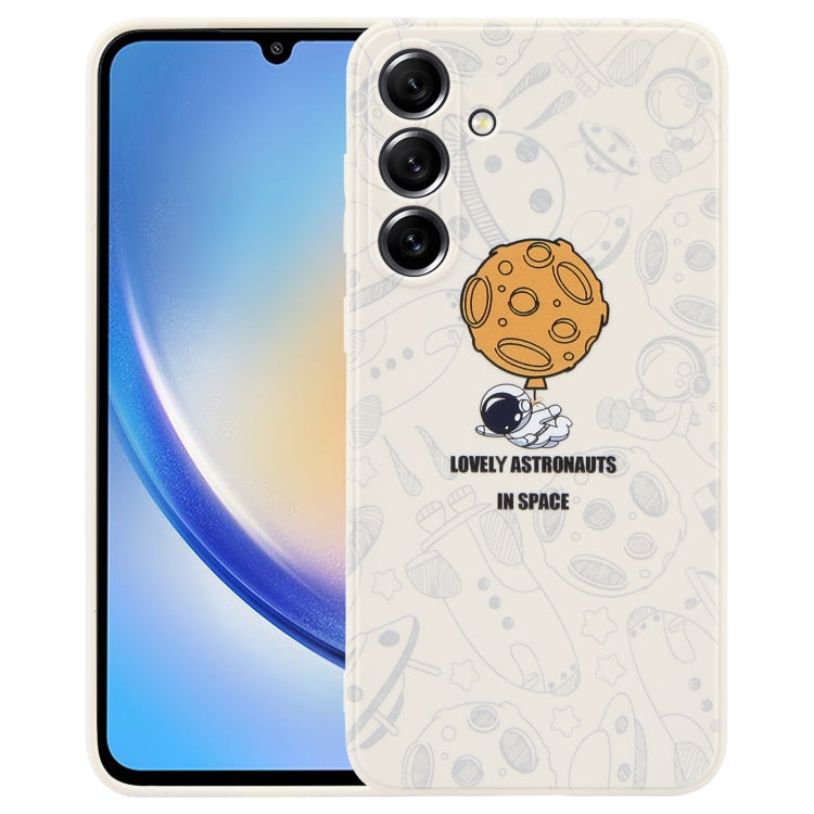 Astronaut Pattern Silicone Straight Edge Phone Case, For Samsung Galaxy S20, For Samsung Galaxy A34 5G, For Samsung Galaxy S20+