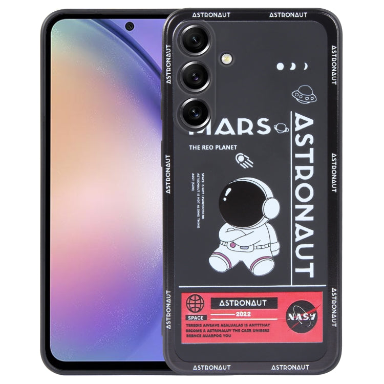 Astronaut Pattern Silicone Straight Edge Phone Case