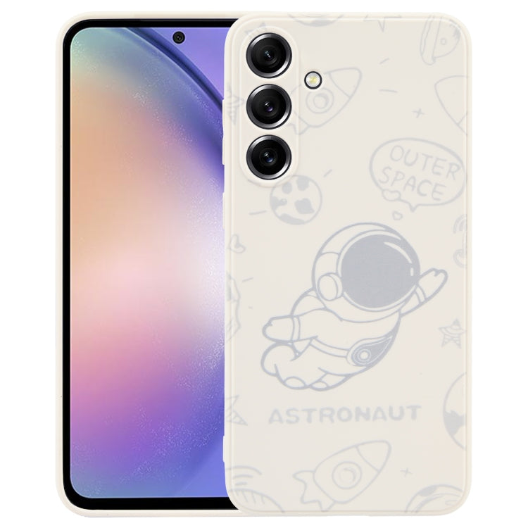 Astronaut Pattern Silicone Straight Edge Phone Case, For Samsung Galaxy A54 5G, For Samsung Galaxy S20 Ultra 5G, For Samsung Galaxy S20 FE