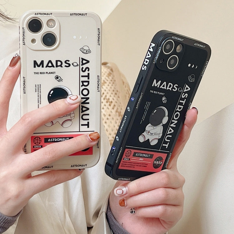 Astronaut Pattern Silicone Straight Edge Phone Case, For Samsung Galaxy A24, For Samsung Galaxy S21 Ultra 5G, For Samsung Galaxy S20