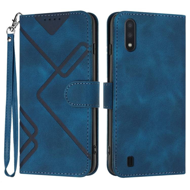 Line Pattern Skin Feel Leather Phone Case