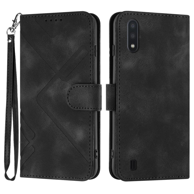 Line Pattern Skin Feel Leather Phone Case