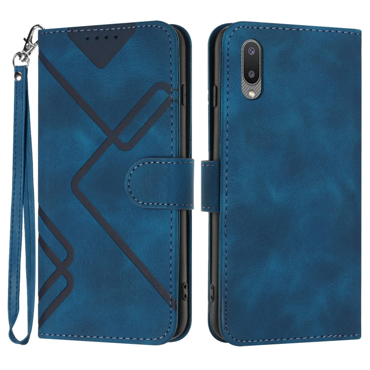 Line Pattern Skin Feel Leather Phone Case
