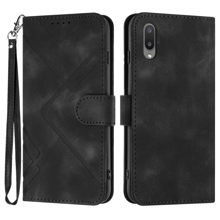Line Pattern Skin Feel Leather Phone Case