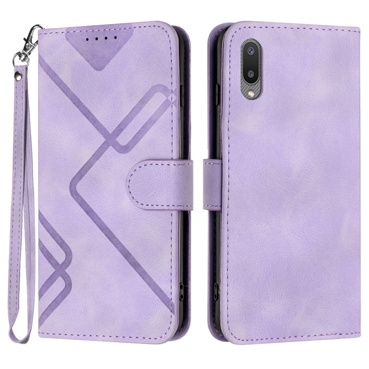 Line Pattern Skin Feel Leather Phone Case