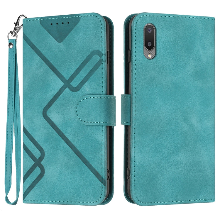 Line Pattern Skin Feel Leather Phone Case