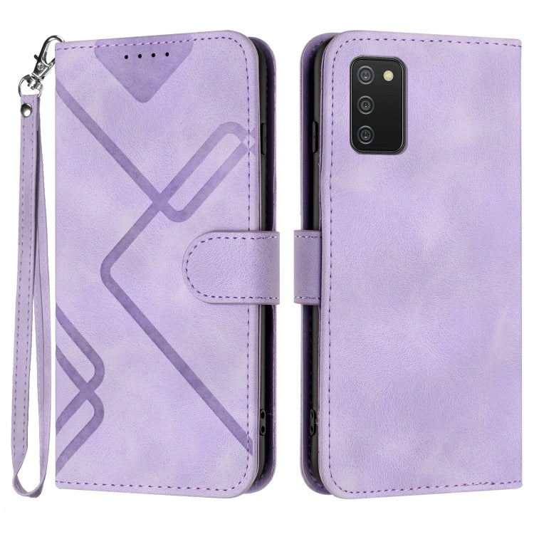 Line Pattern Skin Feel Leather Phone Case
