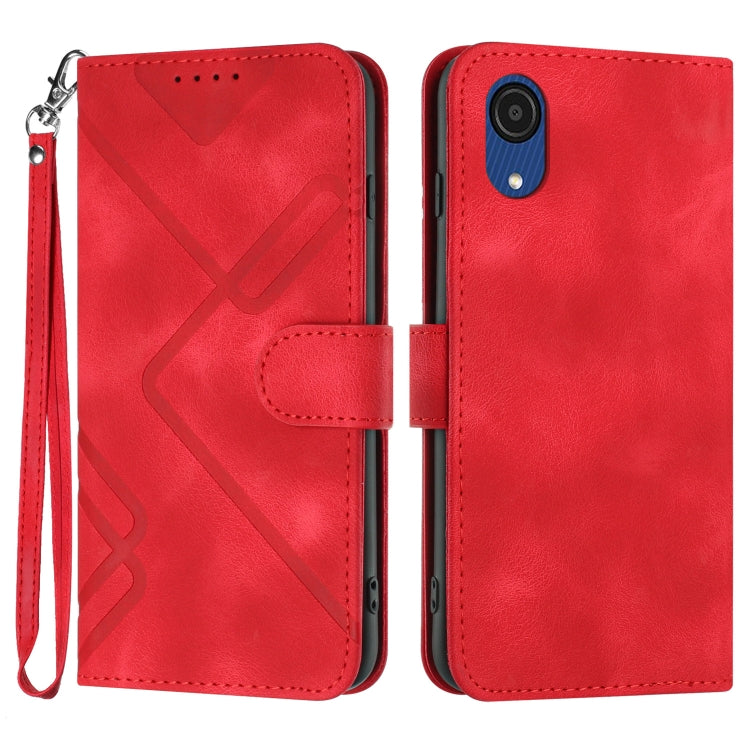 Line Pattern Skin Feel Leather Phone Case