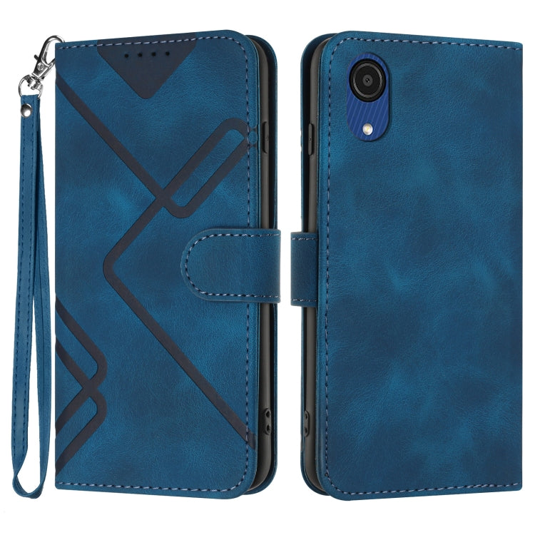 Line Pattern Skin Feel Leather Phone Case