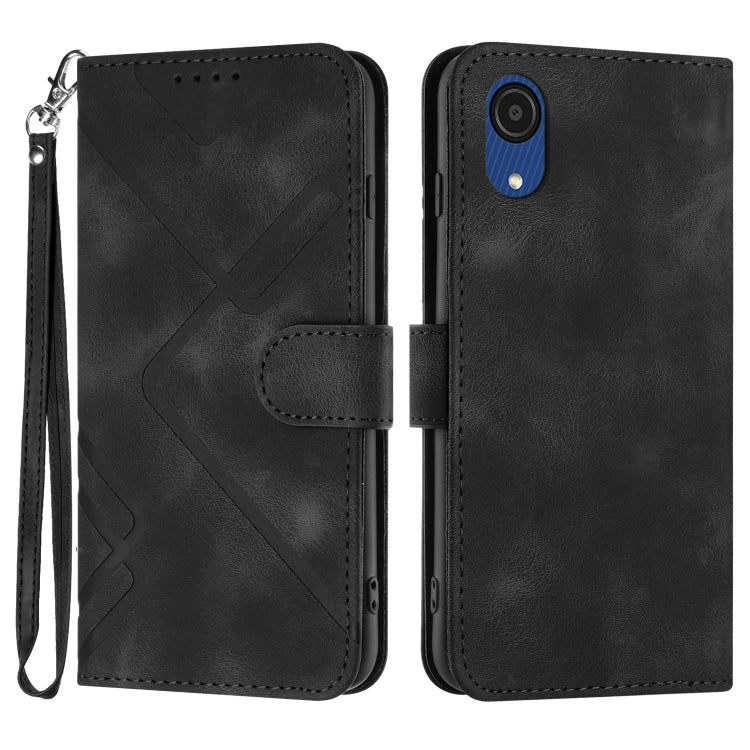 Line Pattern Skin Feel Leather Phone Case