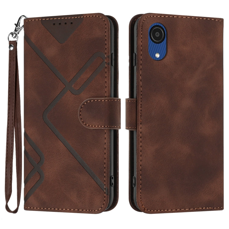 Line Pattern Skin Feel Leather Phone Case