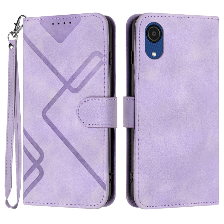 Line Pattern Skin Feel Leather Phone Case