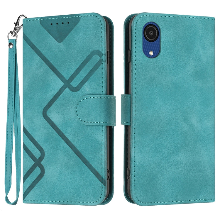 Line Pattern Skin Feel Leather Phone Case