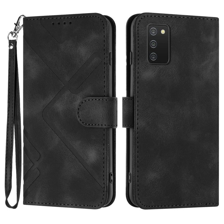 Line Pattern Skin Feel Leather Phone Case