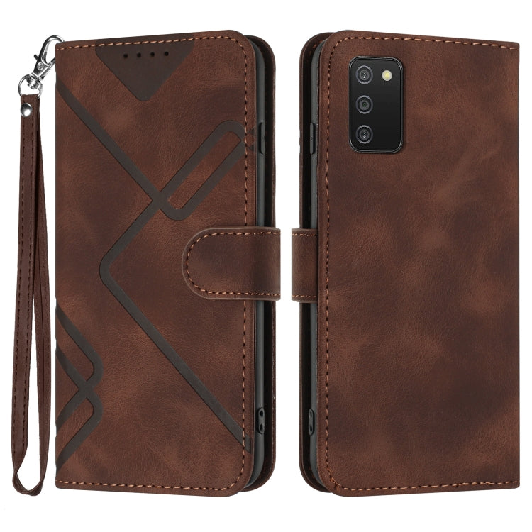 Line Pattern Skin Feel Leather Phone Case