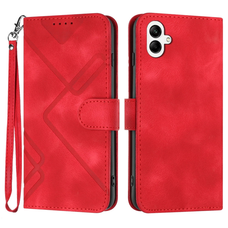 Line Pattern Skin Feel Leather Phone Case