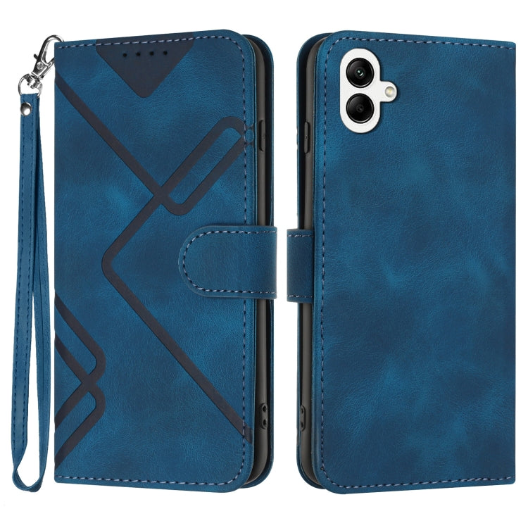 Line Pattern Skin Feel Leather Phone Case
