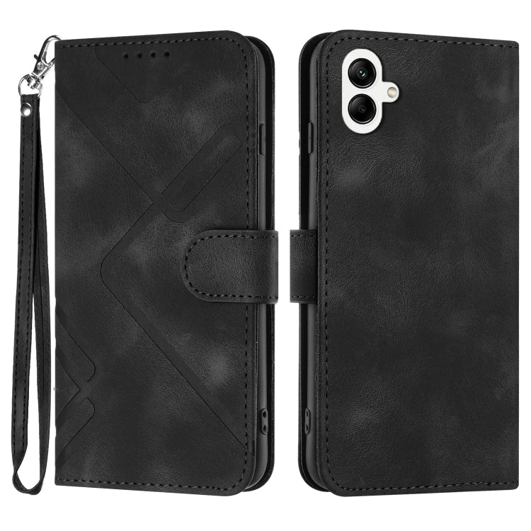 Line Pattern Skin Feel Leather Phone Case