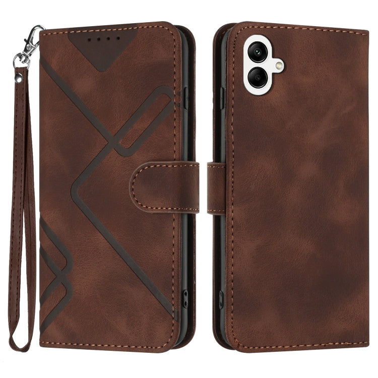 Line Pattern Skin Feel Leather Phone Case