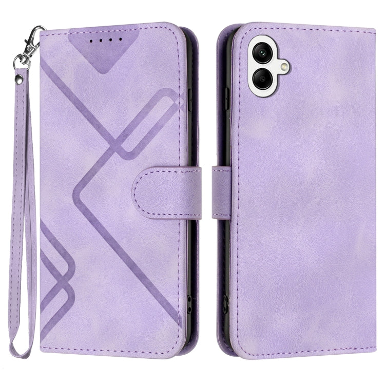 Line Pattern Skin Feel Leather Phone Case