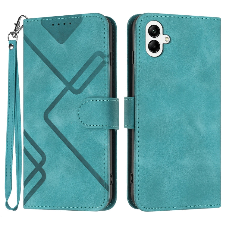Line Pattern Skin Feel Leather Phone Case