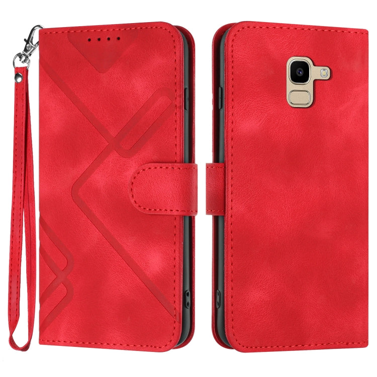 Line Pattern Skin Feel Leather Phone Case