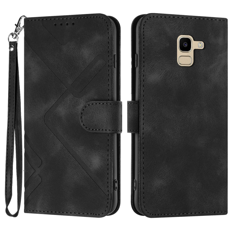 Line Pattern Skin Feel Leather Phone Case