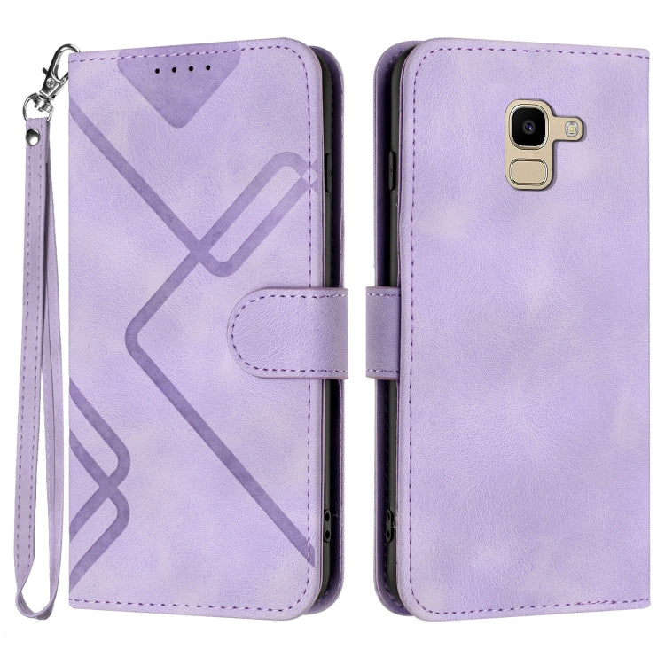 Line Pattern Skin Feel Leather Phone Case
