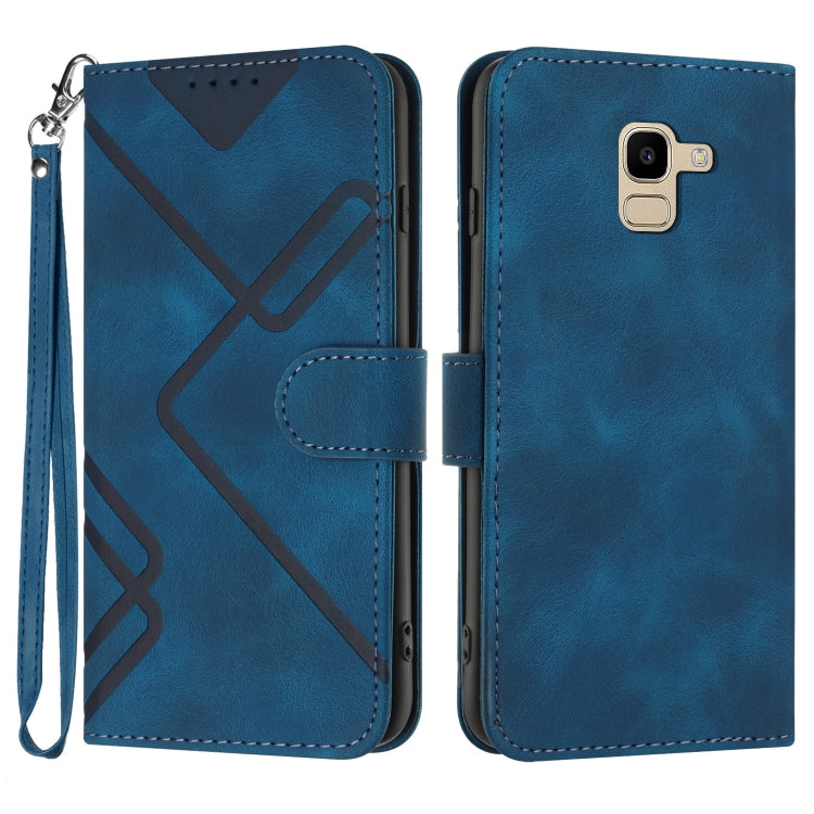 Line Pattern Skin Feel Leather Phone Case