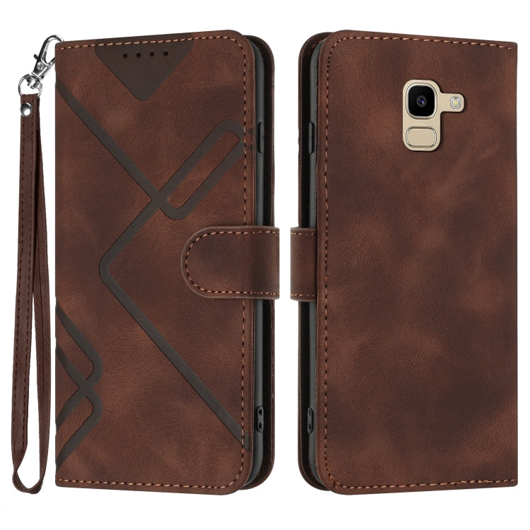 Line Pattern Skin Feel Leather Phone Case
