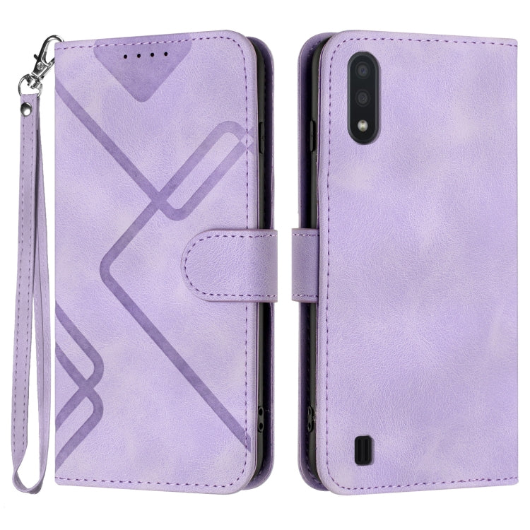 Line Pattern Skin Feel Leather Phone Case