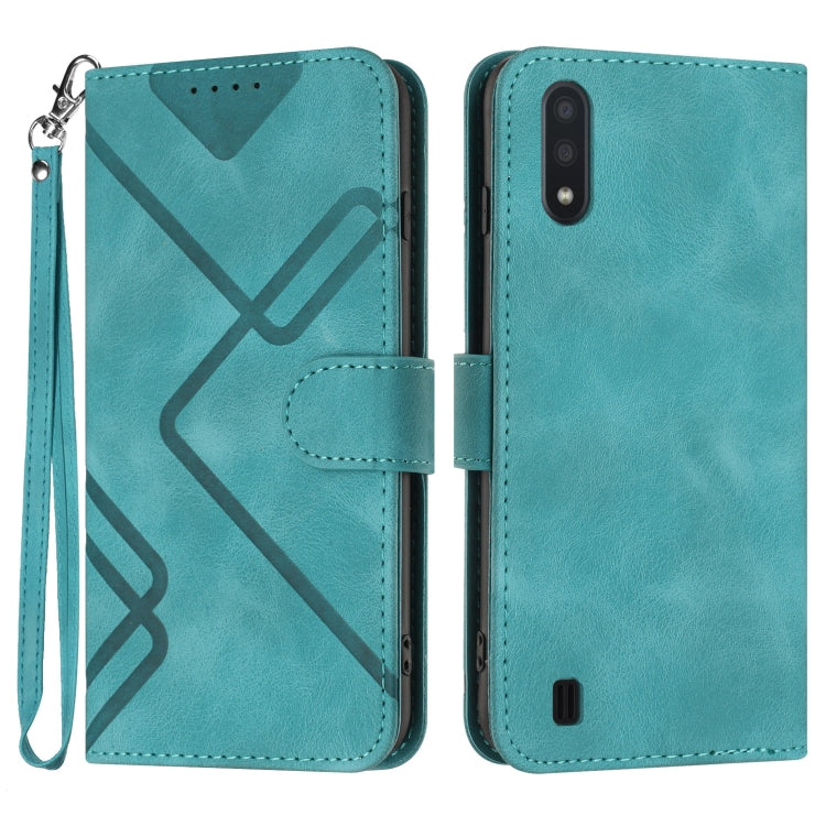 Line Pattern Skin Feel Leather Phone Case