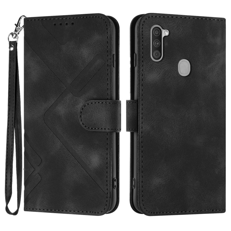 Line Pattern Skin Feel Leather Phone Case