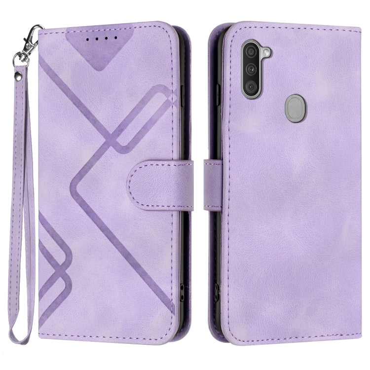 Line Pattern Skin Feel Leather Phone Case