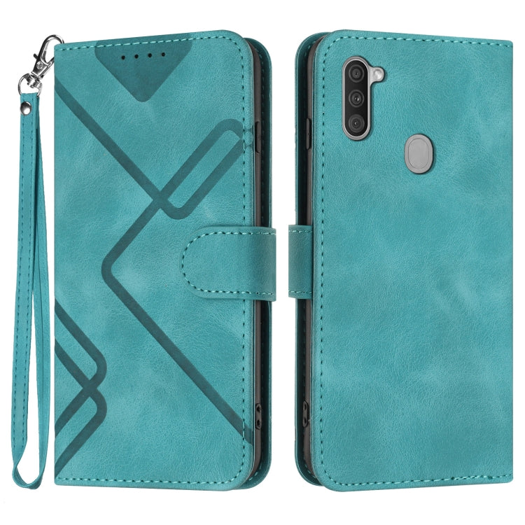 Line Pattern Skin Feel Leather Phone Case
