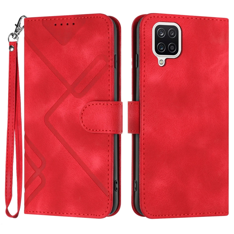 Line Pattern Skin Feel Leather Phone Case