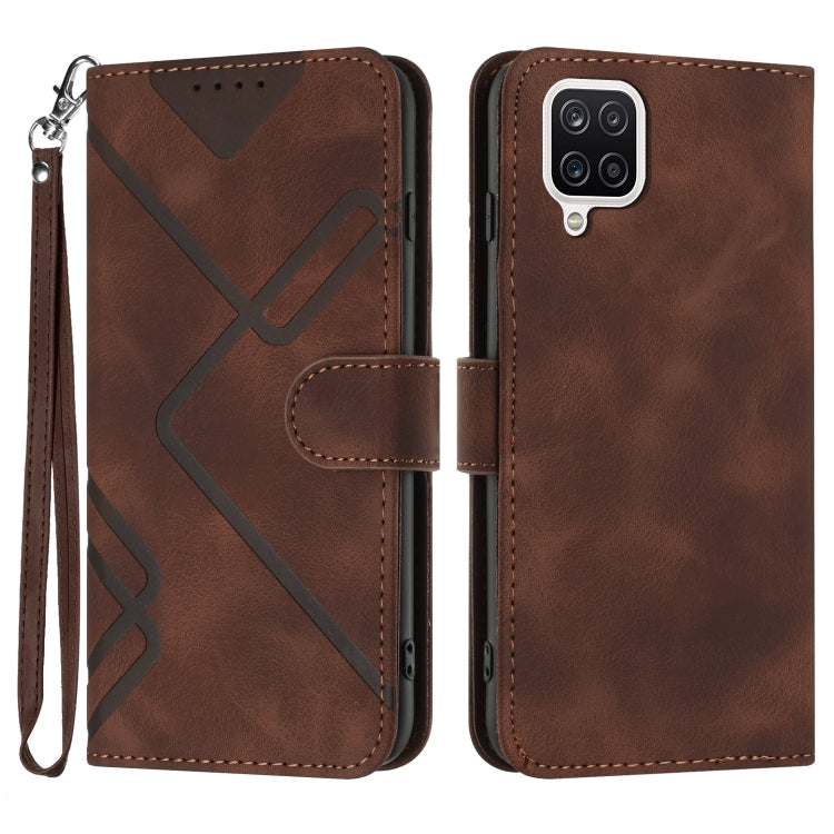 Line Pattern Skin Feel Leather Phone Case