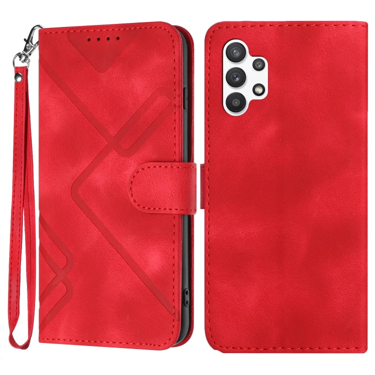 Line Pattern Skin Feel Leather Phone Case