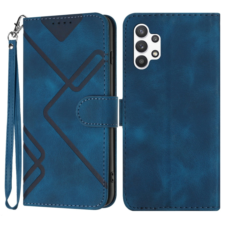 Line Pattern Skin Feel Leather Phone Case