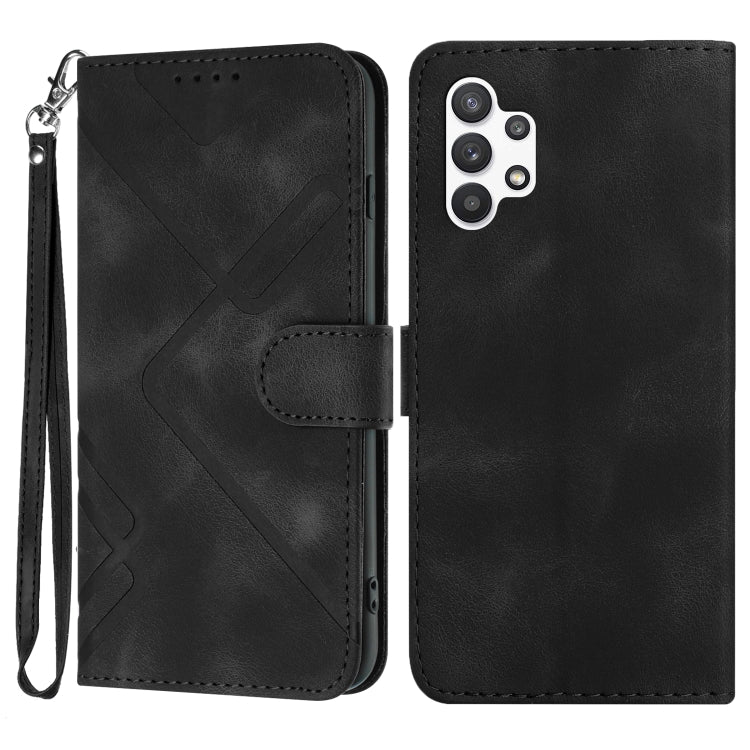 Line Pattern Skin Feel Leather Phone Case