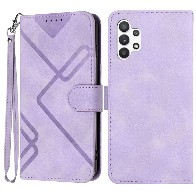 Line Pattern Skin Feel Leather Phone Case
