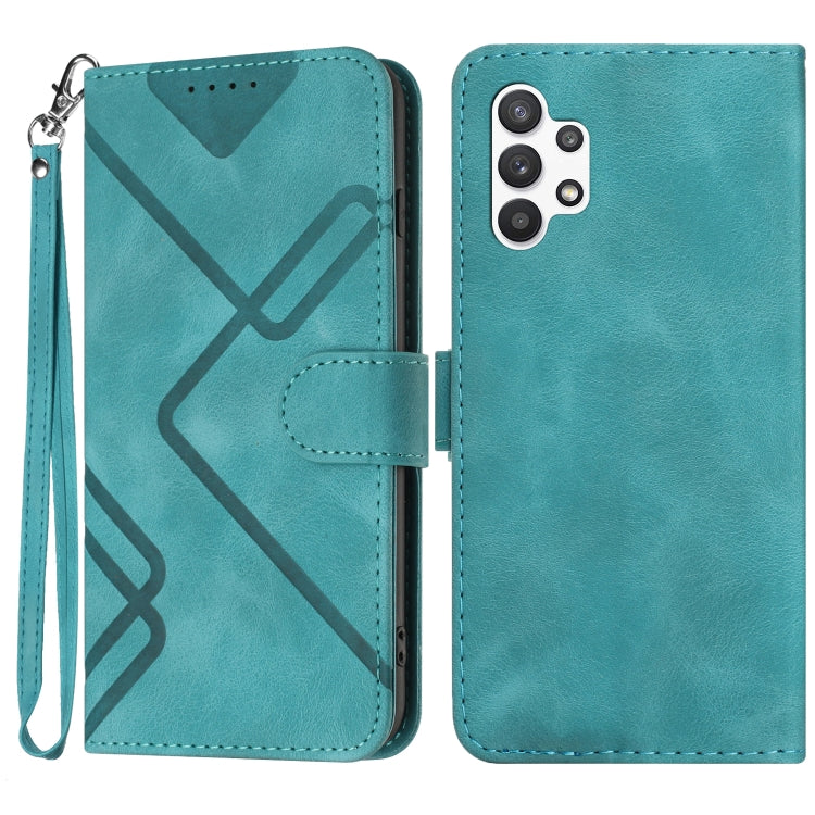 Line Pattern Skin Feel Leather Phone Case
