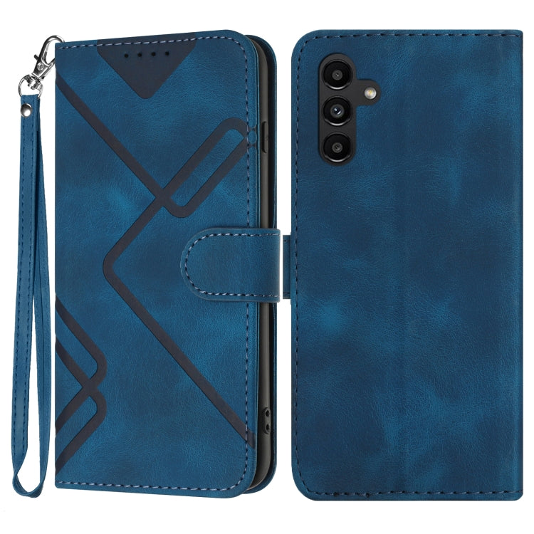 Line Pattern Skin Feel Leather Phone Case