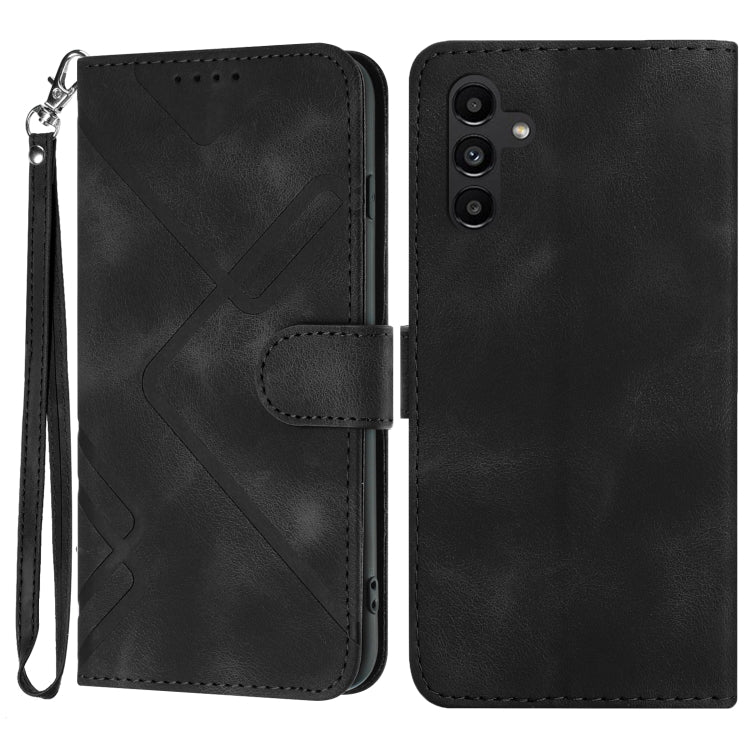 Line Pattern Skin Feel Leather Phone Case