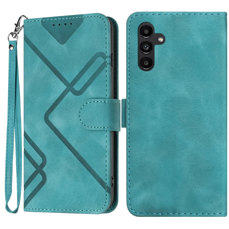 Line Pattern Skin Feel Leather Phone Case