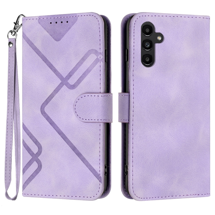 Line Pattern Skin Feel Leather Phone Case