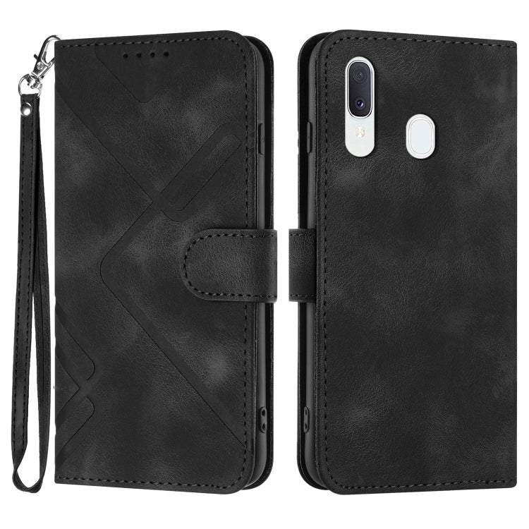 Line Pattern Skin Feel Leather Phone Case