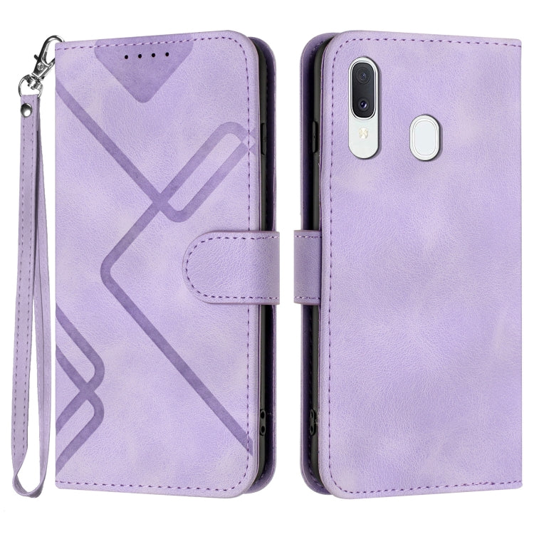Line Pattern Skin Feel Leather Phone Case