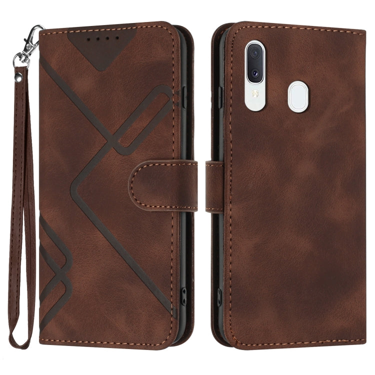 Line Pattern Skin Feel Leather Phone Case