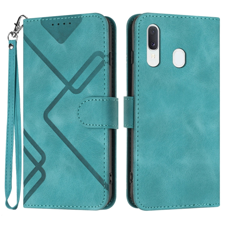 Line Pattern Skin Feel Leather Phone Case